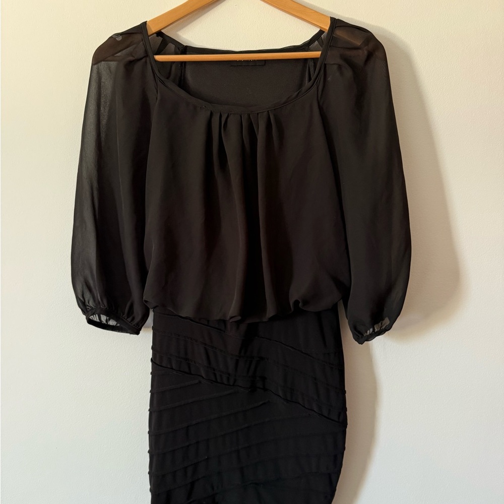 Black Sheer Sleeve Dress by B. Darlin